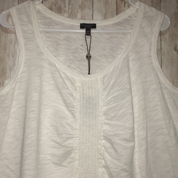 Talbots White Ruffled Tank Top - Picture 2 of 4